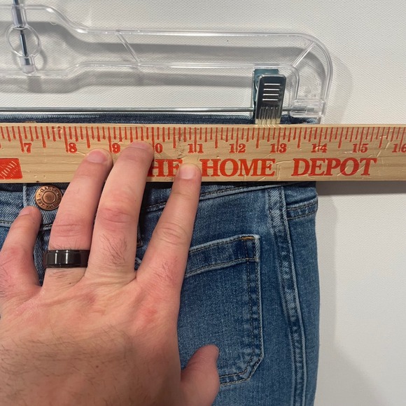 Gap 70s Flare High Rise Jeans Medium Wash Front Patch Pockets 27/4R - Picture 2 of 8